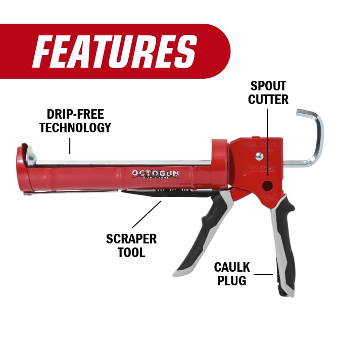 Newborn 930-GTD Drip-Free Smooth Hex Rod Cradle Caulking Gun with Gator