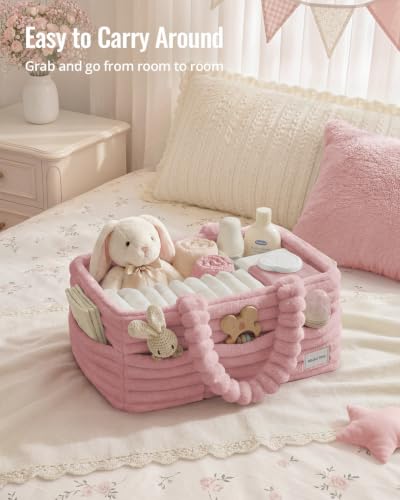 Blissful Diary Flannel Diaper Caddy Organizer with Gift Packaging, Portable