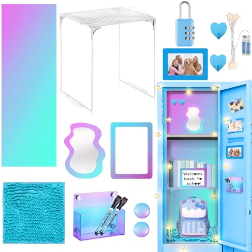 CroBlissful 18 Pcs Blue Purple School Locker Accessories First Day of School