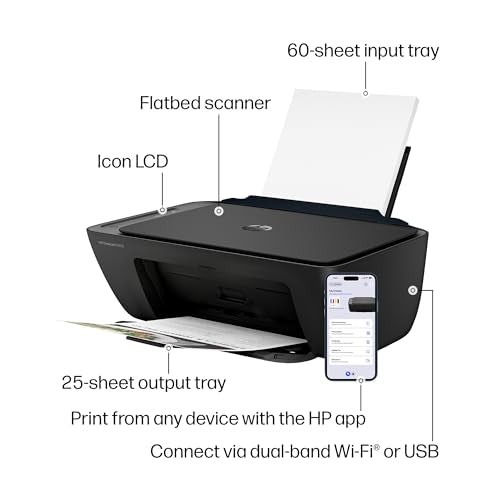 HP DeskJet 2955 Wireless All-in-One Color Inkjet Printer, Scanner, Copier