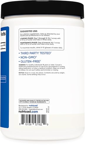 Nutricost Creatine Monohydrate Micronized Powder 500G, 100 Servings