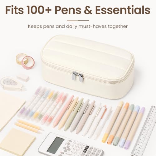 Sooez Cute Pencil Case, Soft Puffers Pencil Pouch, Large Pen Pencil Bag