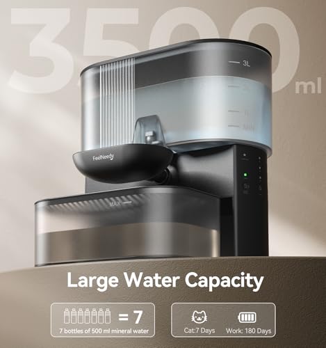 Wireless Cat Water Fountain No Filters, Wastewater Separation, FEELNEEDY