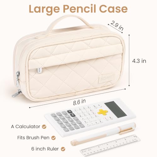 Sooez Large Pencil Case, Pencil Pouch with Handle, Pen Bag Marker Organizer