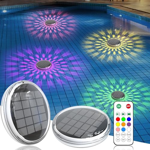 Solar Powered Floating Pool Lights(2 Pack), Pool Lights That Float with