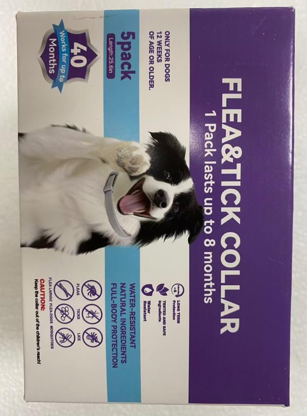 5 Packs Flea and Tick Collar for Dogs, Flea Collar for 40-Month Protection