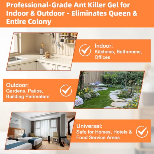 48 Pack Slow-Acting Ant Bait Gel Stations for Indoor & Outdoor Eliminate