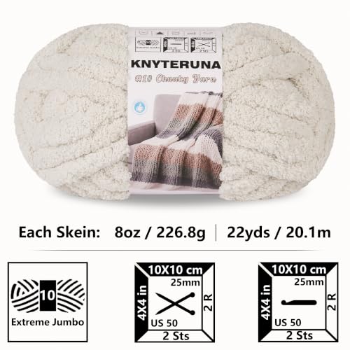Chunky Yarn for Hand Knitting, #10 Chunky Blanket Chenille Yarn, Large Bulky