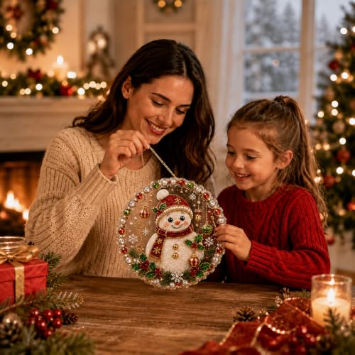 AYTHSRIC Christmas Pearl Diamond Painting Suncatcher Kit, Acrylic DIY Diamond