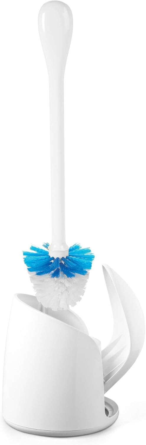 OXO Good Grips Compact Toilet Brush & Canister, Toilet Bowl Brush and Holder