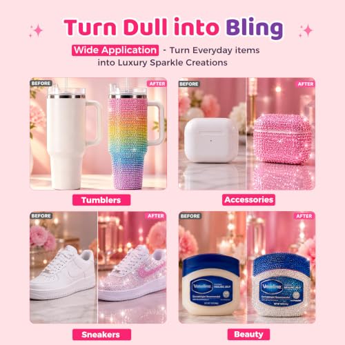 68,000Pcs 48 Colors Bedazzling Kit, 3mm Resin Jelly Flatback Rhinestones