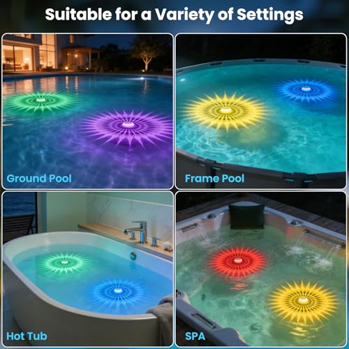 2026 Upgrade Solar Pool Chlorine Floater 3 Inch Tablets(1 Pack), 1800mAh