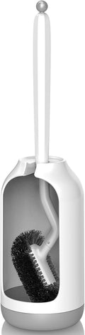HAMITOR Toilet Bowl Brush Holder Set: Bathroom Deep Cleaning Toilet Cleaner