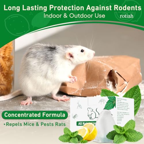 Pest Rodent Repellent, 24 Pack Peppermint Oil Repellent for Mouse Rats Spider