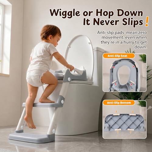Orzbow Potty Training Seat with Step Stool, Adjustable Height, Anti-Slip