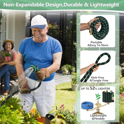 100 FT Non-Expanding Garden Hose, 2026 New Upgrated Non-Expandable Garden