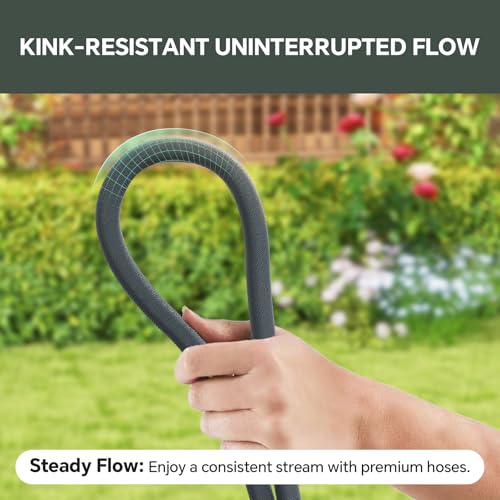 Garden Hose 25ft, Ultra-Light & Flexible Water Hose, Gray
