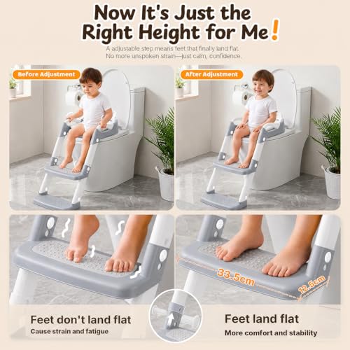 Orzbow Potty Training Seat with Step Stool, Adjustable Height, Anti-Slip