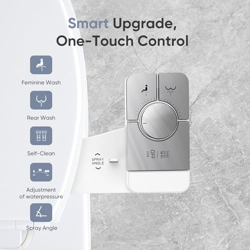 Upgrade Bidet Attachment for Toilet Seat, Adjustable Angle Dual Nozzle
