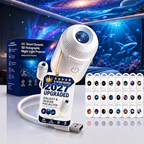 Galaxy Projector Night Light, 2-in-1 Holographic Star 5d Ocean Projector Plug
