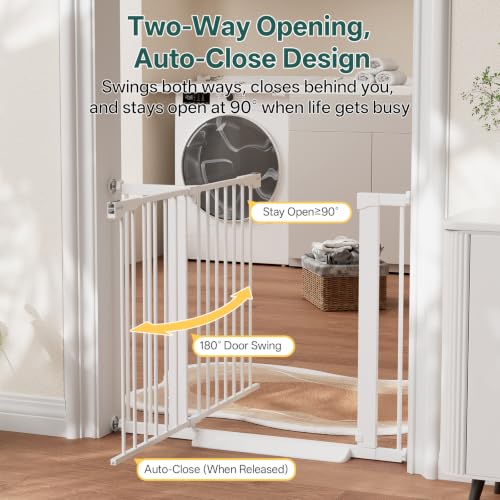 InnoTruth 27-36.6 in Wide Baby Gate for Stairs and Doorways, White
