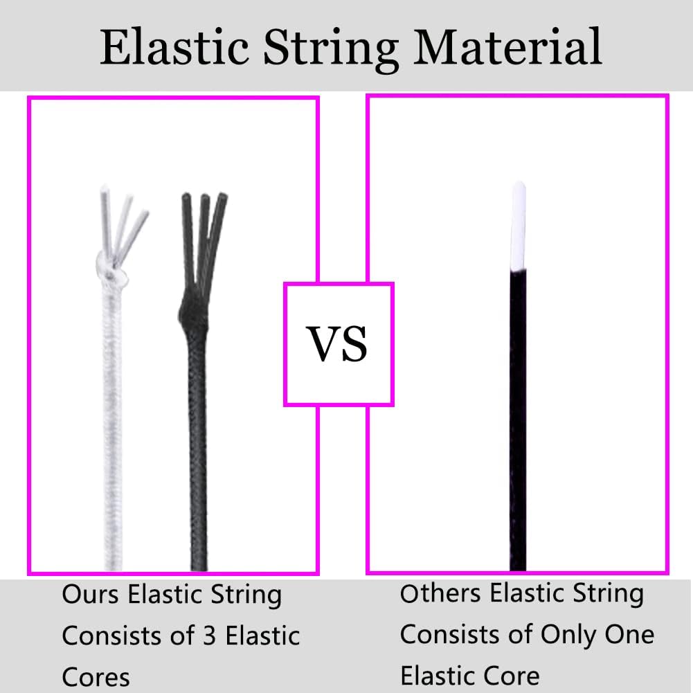 LUSTEMBER Stretchy String for Bracelets, 4 Rolls 1 mm Sturdy Elastic String