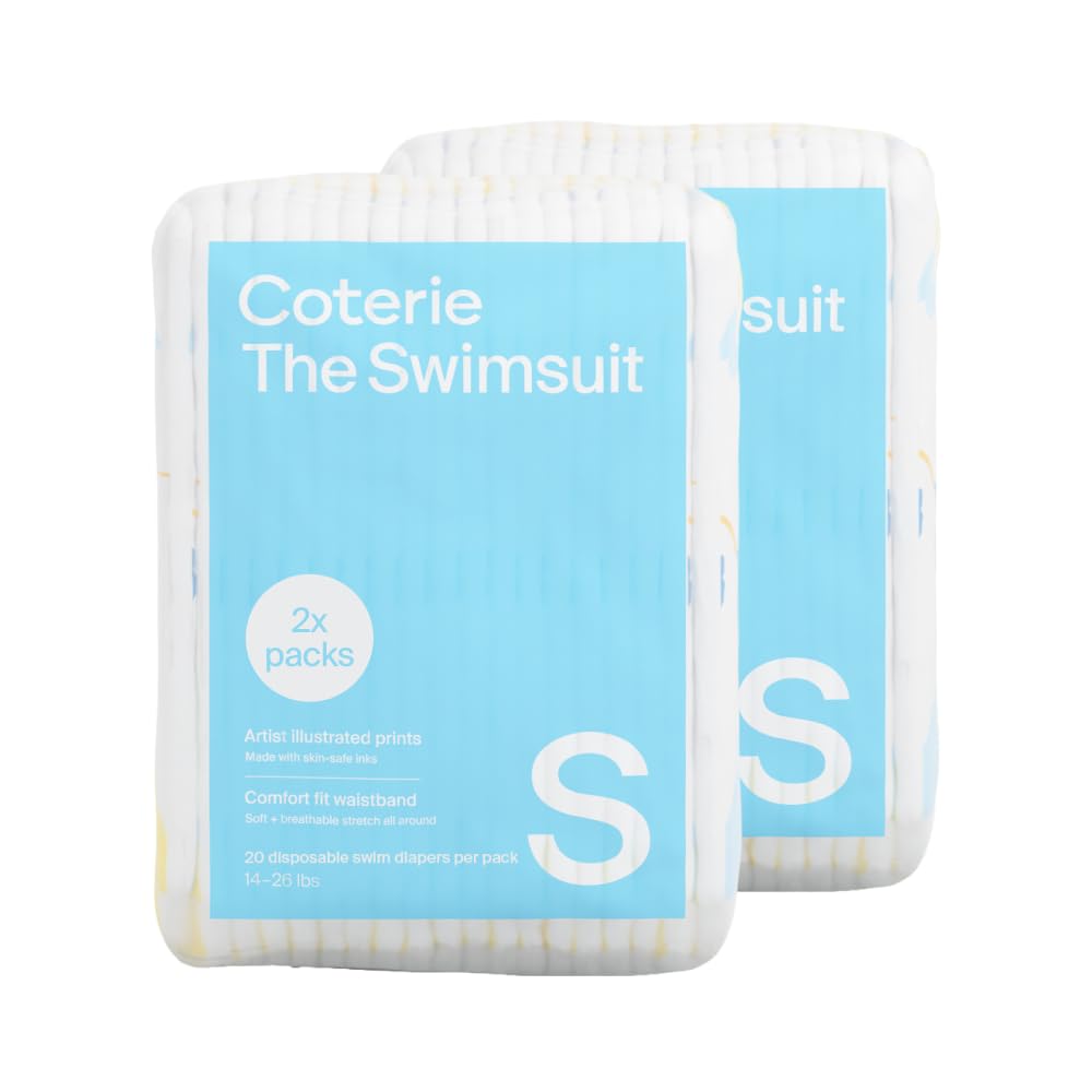 Coterie Baby Swim Diapers, Size Small (14-26 lbs), 2-Pack