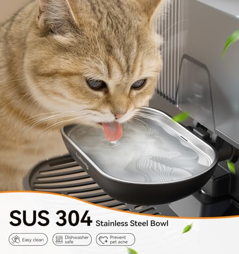 Wireless Cat Water Fountain No Filters, Wastewater Separation, FEELNEEDY