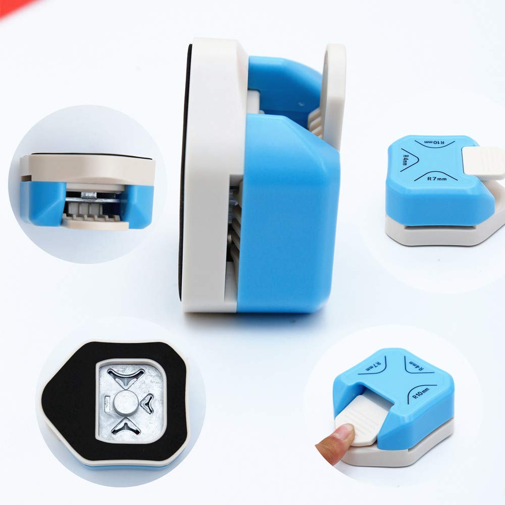 QIQQIKIN Paper Corner Rounder 3 in 1 •?öR4mm+R7mm+R10mm•?ä•?Î Punches for
