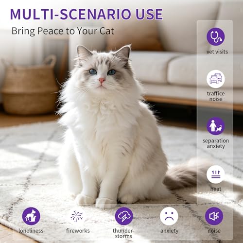 Cat Calming Diffuser Kit with 2 Diffusers & 4 Refills (48mL Each), Cat