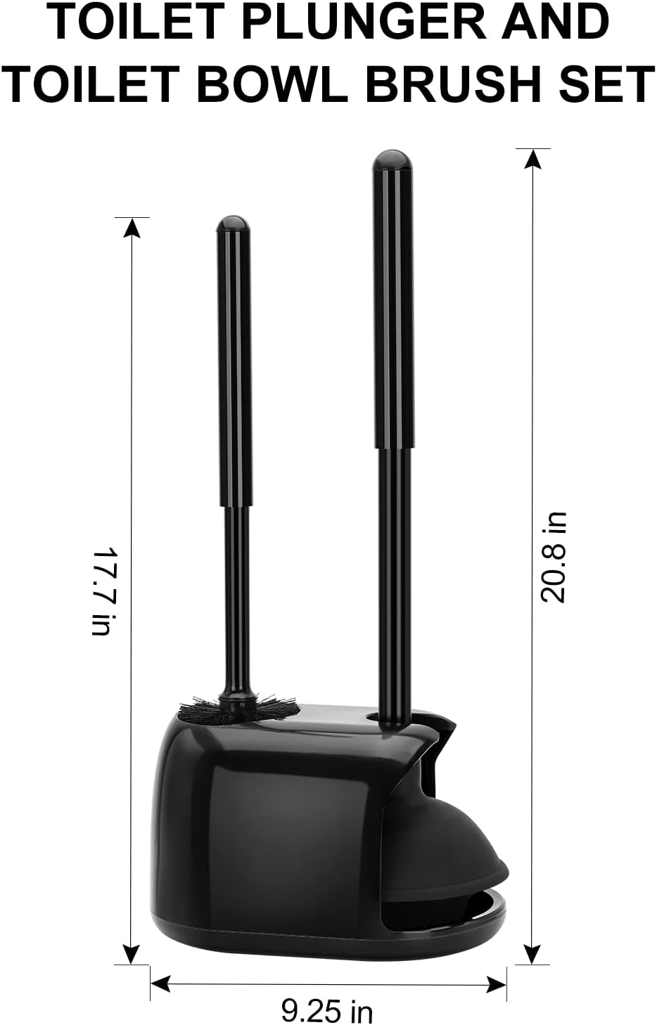 SetSail Toilet Brush and Plunger Set, Semi-Hidden Toilet Plungers Heavy Duty