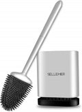 Sellemer Toilet Brush and Holder Set - Flexible Toilet Bowl Brush Head with