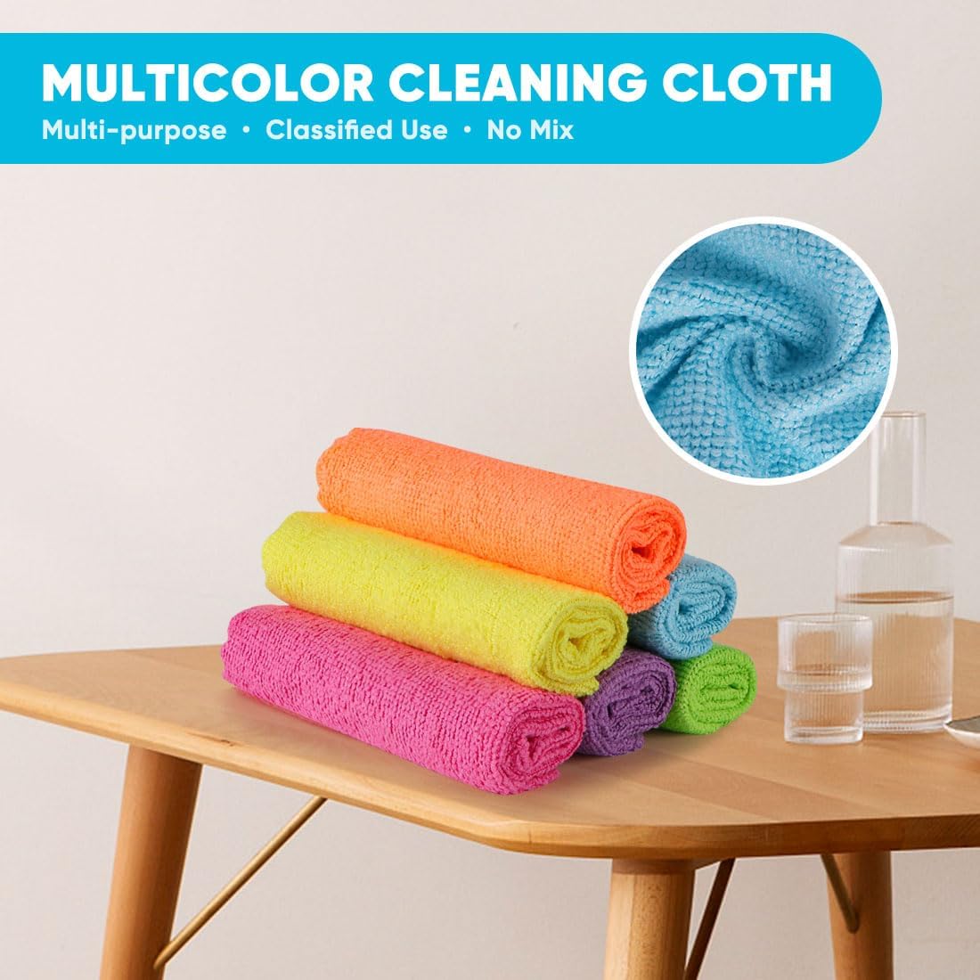 Orighty Microfiber Cleaning Cloth, 24 Pack Highly Absorbent Cleaning Rags