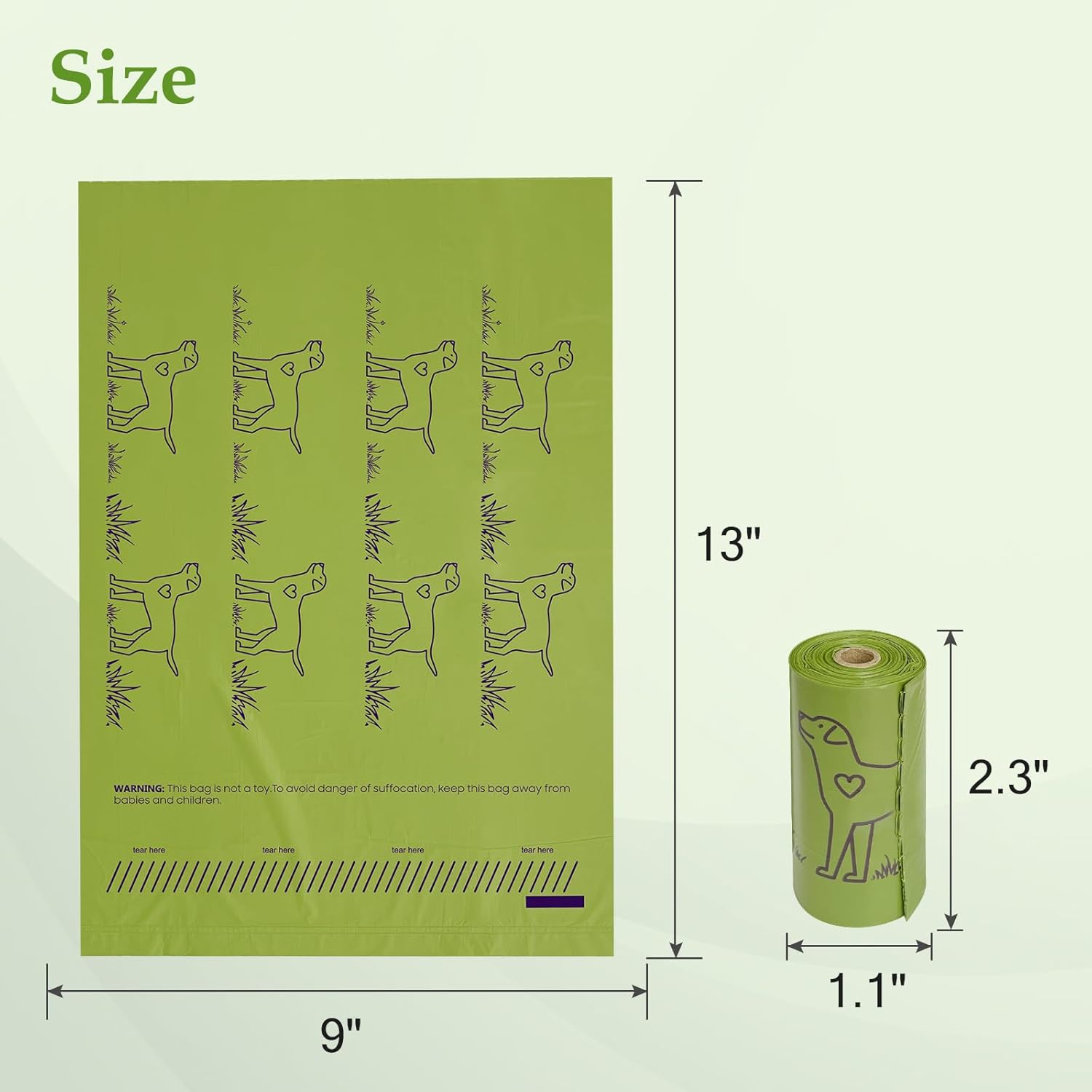 240 Count Lavender Scented 13‰۝ x 9‰۝ Dog Poop Bags Rolls, Leakproof Strong &