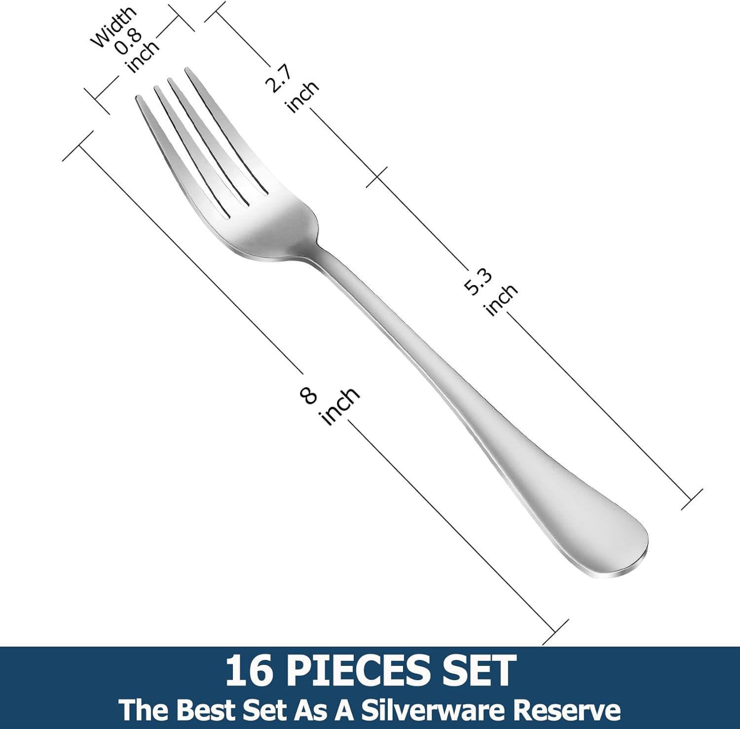 Dinner Forks,Set of 16 Top Food Grade Stainless Steel Silverware Forks,Table