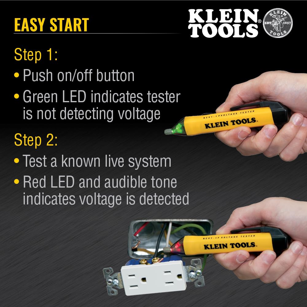 Klein Tools NCVT1P Voltage Tester, Non-Contact Low Voltage Tester Pen, 50V to