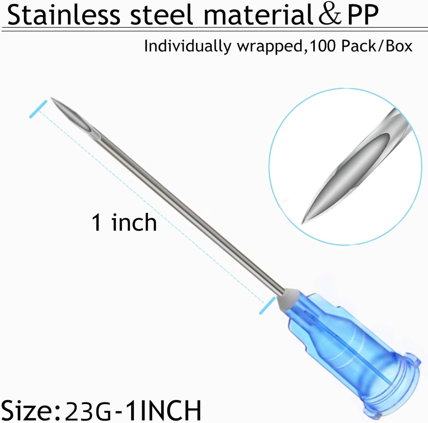 100 Pack Disposable 3ml/cc Lab Syringes with 23Ga 1 Inch Needle Luer Lock