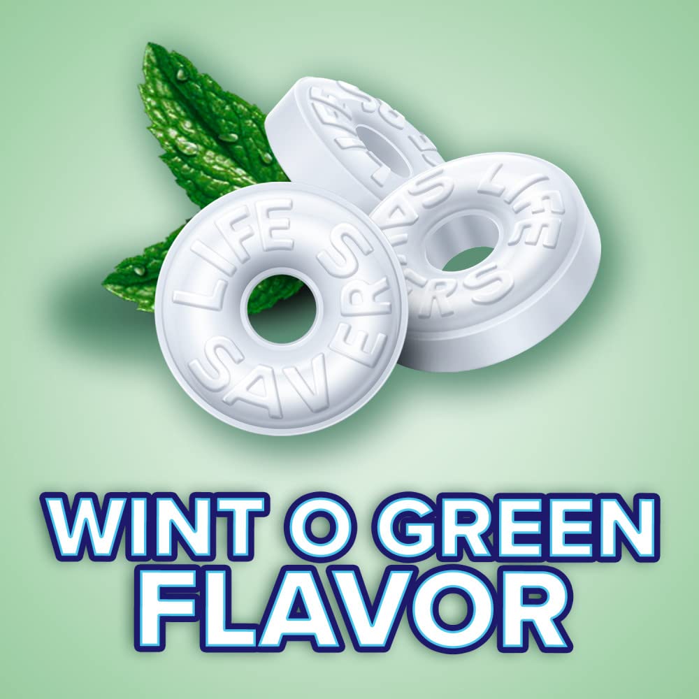 LIFE SAVERS Wint-O-Green Summer Candy Individually Wrapped Hard Mints, Party