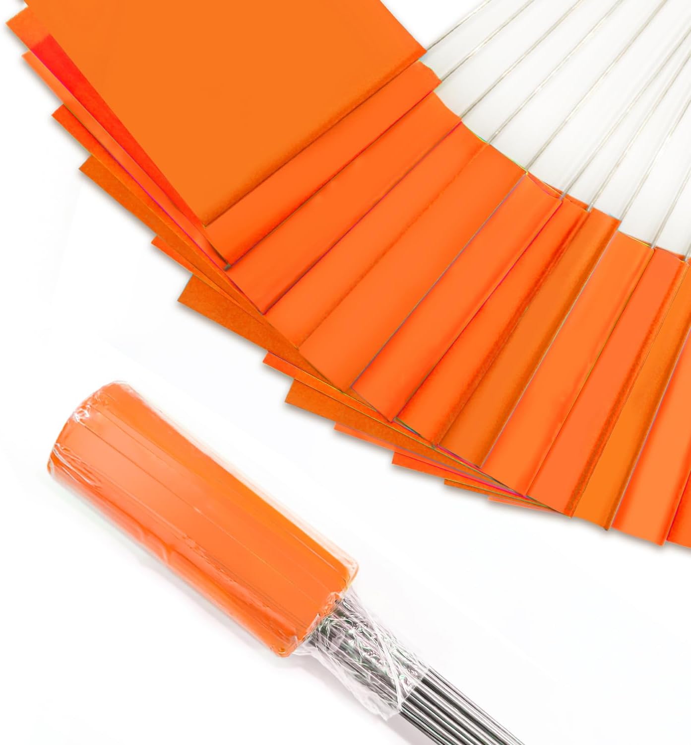 Zozen 50Pack Fluorescent Orange Marking Flags, Writable/15x4x5 Inch, Yard