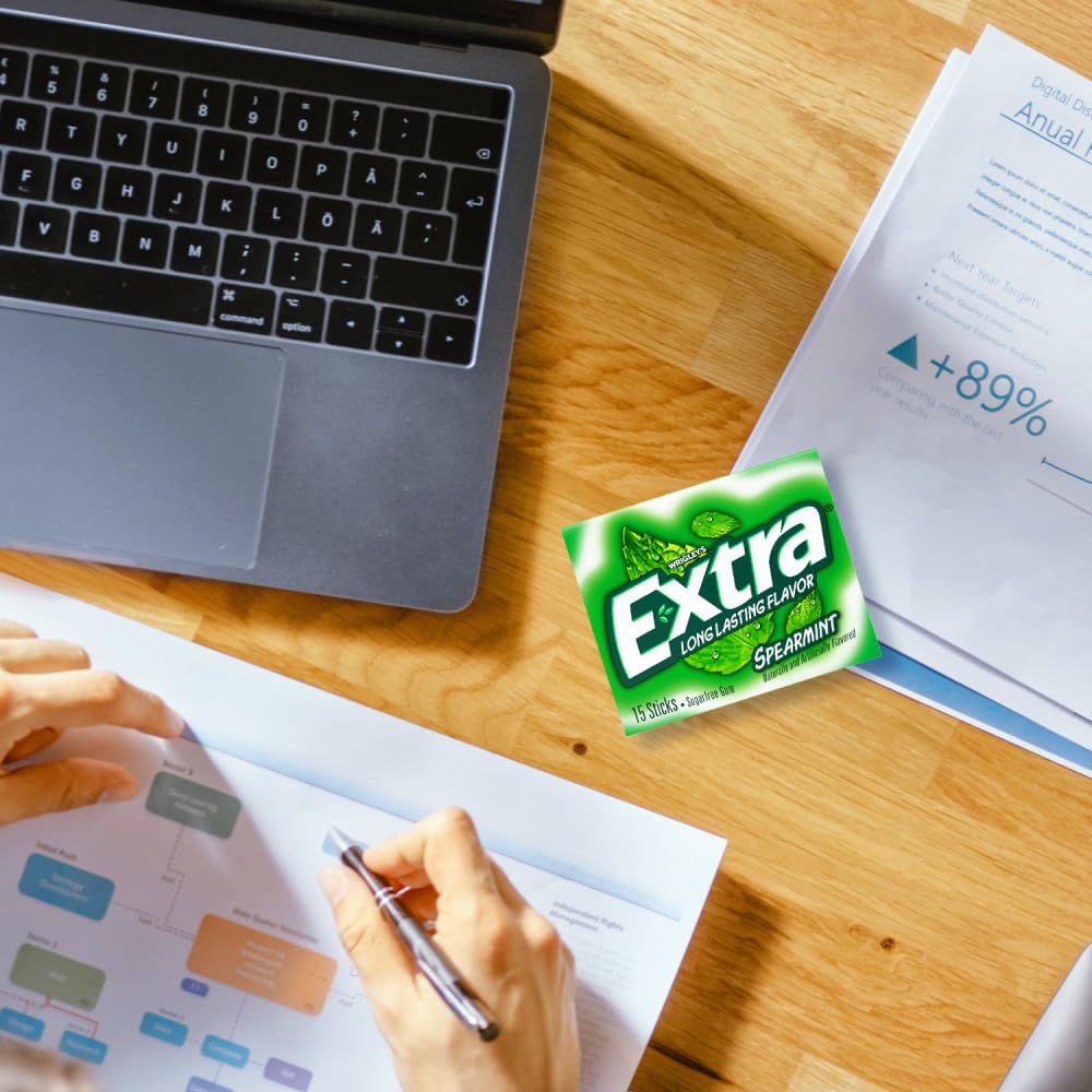 Extra Gum Spearmint Sugarfree Gum Bulk, Individually Wrapped, Perfect for