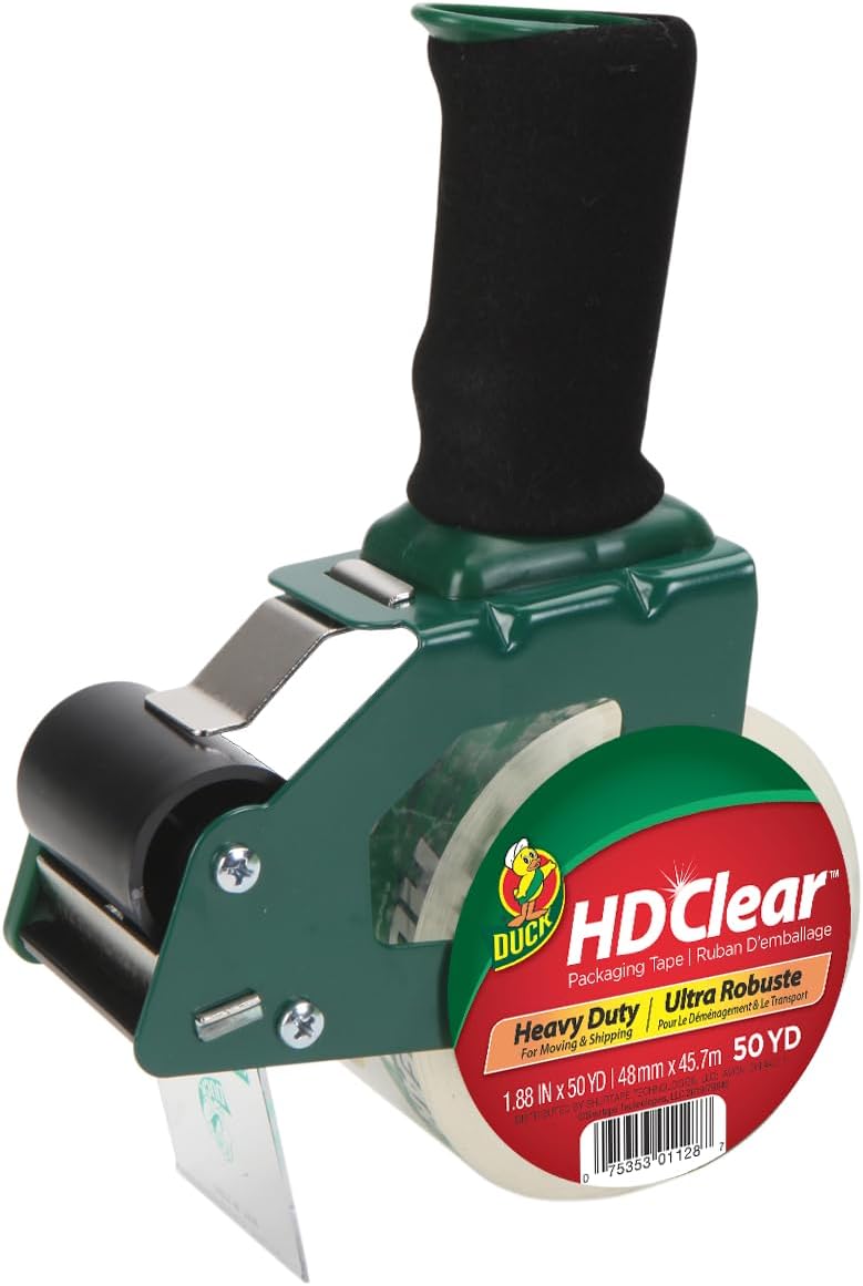 Duck HD Clear Packing Tape Dispenser Heavy Duty Packaging Tape Gun for
