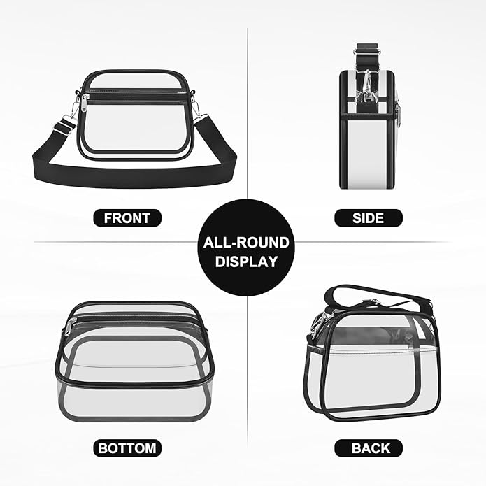 Clear Bag for Stadium Events Clear Sports Fan Handbags Purses with Adjustbale