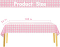 Kesfey 3 Packs Pink Gingham Tablecloth Pink and White Checkered Tablecloths