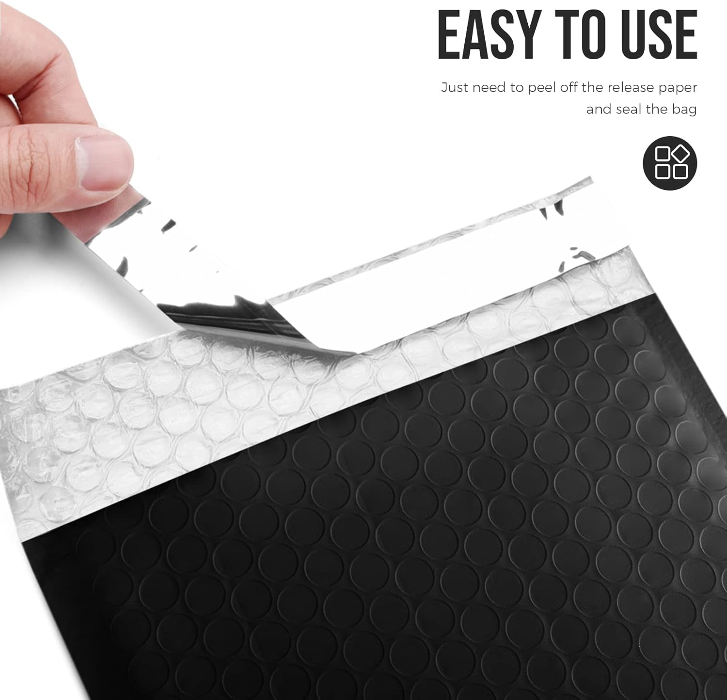 Fuxury Bubble Mailers 6x10" 100 Pack Black Padded Envelopes Usable Size 6x9"