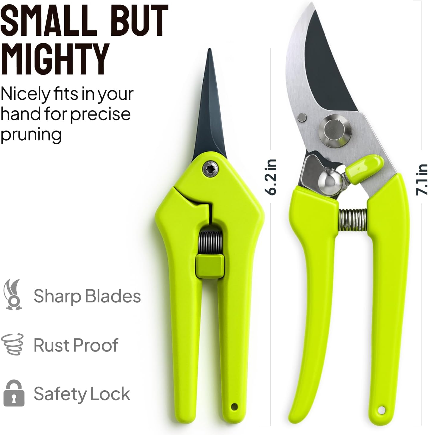 2-Pack Stainless Steel Gardening Scissors, Pruning Shears and Clippers for