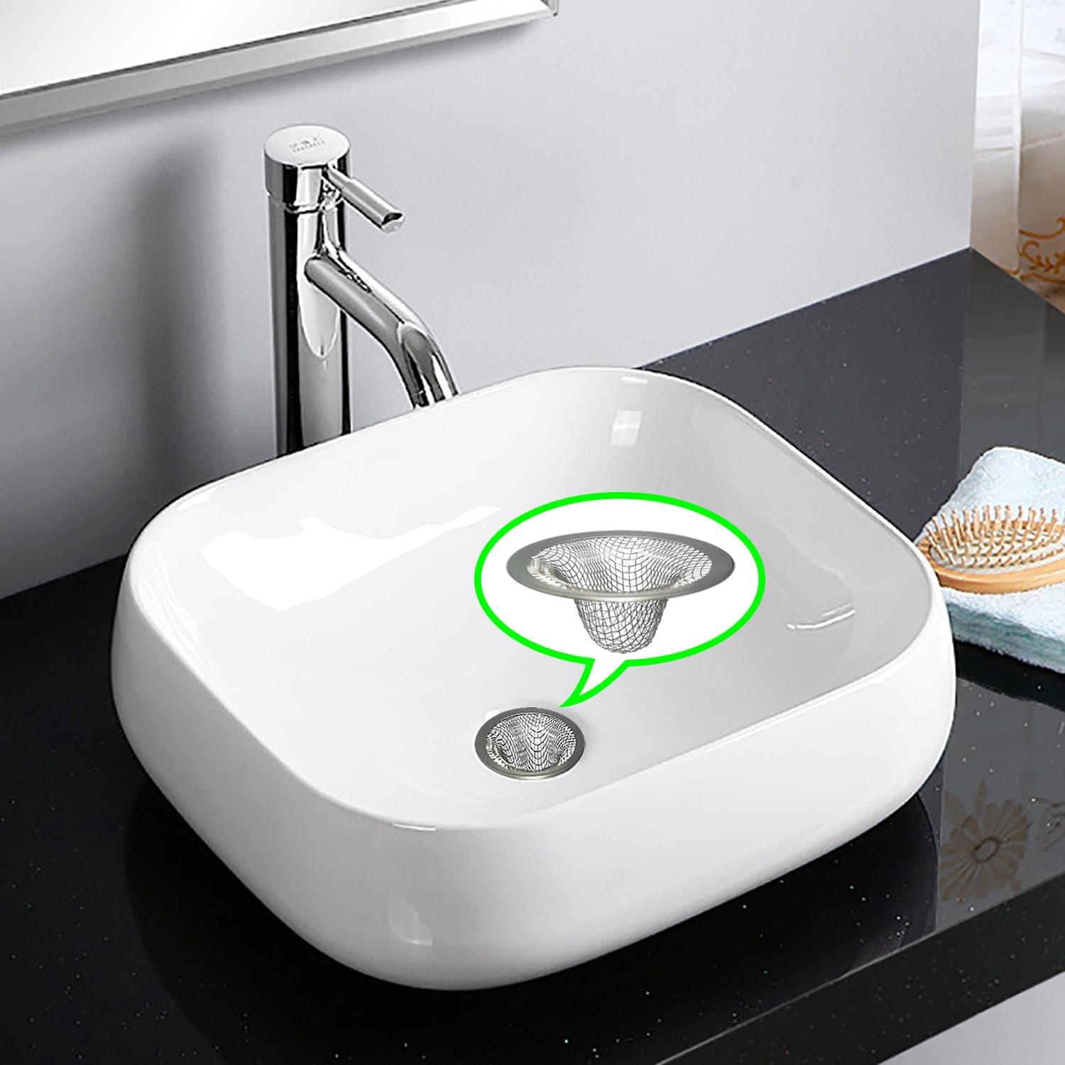 1.0" Small Drain Strainer, Sink Drain Hair Catcher, Bathroom Sink Drain
