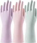 COOLJOB 3 Pairs Colorful Household Gloves with Cotton Liner & Non-slip Grip