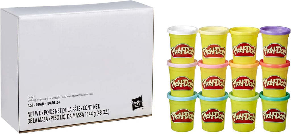 Play-Doh Pastel Colors Bulk 12-Pack of 4-Ounce Cans, Party Favors, Kids Arts