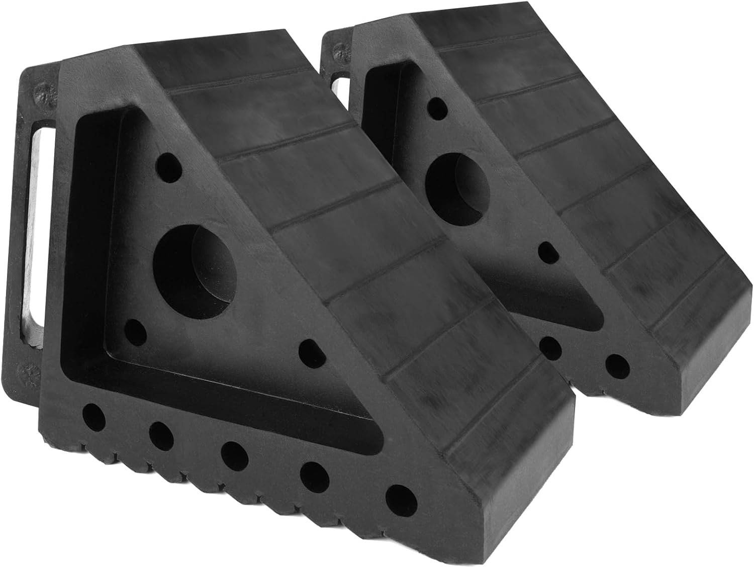 MaxxHaul Solid Rubber Wheel Chock 2-Pack