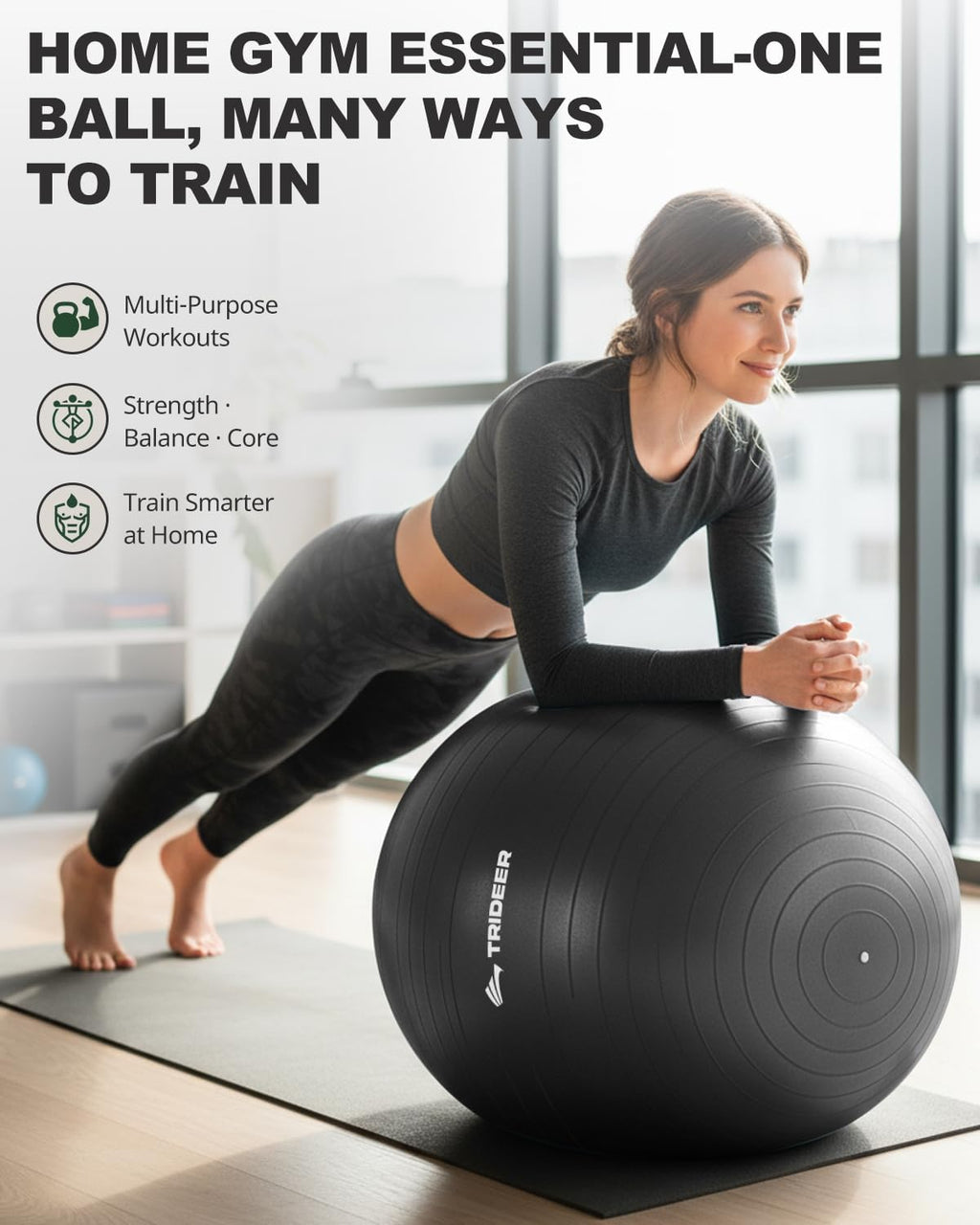 Trideer Exercise Ball for Yoga, Pilates & Fitness ‰ÛÒ Stability Ball